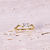 Teardrop 304 Stainless Steel with Clear Cubic Zirconia Finger Rings for Women FS-WG6614B-01-2