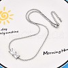 304 Stainless Steel Crystal Rhinestone Rectangle Link Chain Necklaces NJEW-T016-07S-1