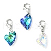 Heart Glass Pendant Decoration HJEW-JM01154-1