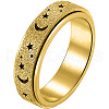 Stainless Steel Moon and Star Rotatable Finger Ring MOST-PW0001-005F-03-1