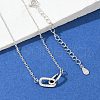 925 Sterling Silver Micro Pave Clear Cubic Zirconia Pendant Necklaces NJEW-D317-01P-1
