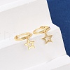 Star 925 Sterling Silver Hoop Earrings for Women EJEW-G427-02G-3