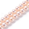 UV Plating Pearlized Glass Pearl Beads Strands GLAA-F128-01B-T09-1