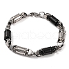 201 Stainless Steel Column Link Chain Bracelets BJEW-B078-61EBP-1