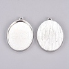 Tibetan Style Alloy Oval Tray Pendant Cabochon Settings TIBEP-A19948-P-LF-2
