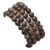 Synthetic Howlite & Turquoise Beaded Stretch Bracelets BJEW-JB111343-5