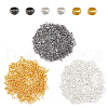 HOBBIESAY 2100Pcs 3 Colors Rondelle Brass Crimp Beads KK-HY0001-56-1