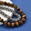 Natural Tiger Eye Round Beads Multi-strand Bracelets BJEW-D330-02P-08-2