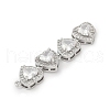 Brass Micro Pave Clear Cubic Zirconia Connector Charms KK-G526-17P-2