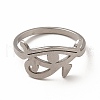 304 Stainless Steel Eye of Horus Finger Ring for Women RJEW-K239-10P-1