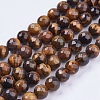 Natural Tiger Eye Round Bead Strands G-R203-8mm-1