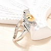 Gothic Style Brass Micro Pave Clear Cubic Zirconia Cuff Rings for Women RJEW-U051-02B-GP-3