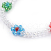 Bling Glass Beaded Flower Stretch Bracelet BJEW-TA00070-4