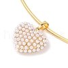 Brass with ABS Imitation Pearl Charm Necklace BJEW-Q350-05C-G-2