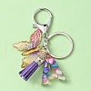 Letter & Butterfly Transparent Epoxy Resin Keychains KEYC-YW00001-6