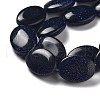 Synthetic Blue Goldstone Beads Strands G-P528-M02-01-4