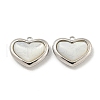 Brass Pave Shell Heart Charms KK-L211-016P-1