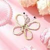 Glass Seed Beads Butterfly Pendant Decorations HJEW-JM03352-01-1