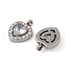 304 Stainless Steel Cubic Zirconia Pendants STAS-A076-02P-01-2