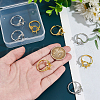 Unicraftale 8Pcs 2 Colors Rack Plating Oval Brass Micro Pave Cubic Zirconia Adjustable Ring Components KK-UN0003-41-4