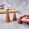 BeechWood Jewelry Ring Display Holder ODIS-WH0007-58-3