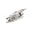 Brass Micro Pave Clear Cubic Zirconia Fold Over Clasps KK-S382-09P-2