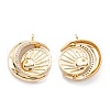Brass Micro Pave Clear Cubic Zirconia Beads Pendant Long-Lasting Plated ZIRC-M114-04G-2