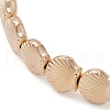 ABS Plastic Shell Shape Beaded Stretch Bracelets for Women BJEW-JB10148-3