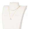 Rondelle Natural Rose Quartz Pendant Necklaces NJEW-JN03237-02-5