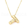 Brass Micro Pave Clear Cubic Zirconia Pendant Necklaces NJEW-Z038-01G-T-2
