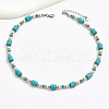 Elegant Bohemian Style Handmade Synthetic Turquoise Column Beaded Necklaces for Women's Date Gift AI6192-4