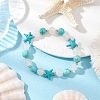 Synthetic Turquoise & Natural Quartz Crystal Beaded Stretch Bracelets for Women BJEW-TA00629-1