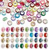  Transparent Spray Painted Glass European Beads and Cat Eye European Beads G-NB0002-55-1
