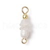 12Pcs 12 Colors Frosted Flower Natural Cultured Freshwater Pearl & Acrylic Connector Charms PALLOY-JF03590-5