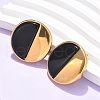 Flat Round 304 Stainless Steel Stud Earrings EJEW-C142-04G-01-2