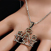Mother's Day Mom with Two Boy 304 Stainless Steel Pendant Necklaces FS-WG5FFA9-01-2
