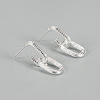 Vintage S925 Sterling Silver Twist Oval Dangle Stud Earrings CB7127-1