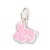 925 Sterling Silver Pink Enamel Pendants STER-C014-01B-S-1