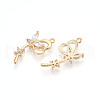 Brass Micro Pave Cubic Zirconia Pendants ZIRC-T016-14-2