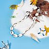 Unicraftale Natural Cowrie Shell Beaded Necklace for Women NJEW-UN0001-40-4