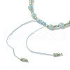 Adjustable Natural Amazonite & Glass Braided Bead Bracelet BJEW-JB10137-07-4