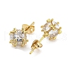 Brass Micro Pave Cubic Zirconia Ear Studs EJEW-P261-19G-2