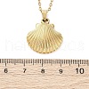 Shell Shape 304 Stainless Steel Pendant Necklaces NJEW-M096-20G-3