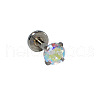 304 Stainless Steel Clear AB Cubic Zirconia Internally Threaded Labrets For Women Men WGF4990-23-1