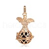 Golden Plated Brass Hollow Round Cage Pendants KK-J251-05G-2
