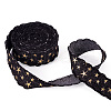 5 Yards Polyester 3D Star Gold Stamping Ribbon OCOR-TAC0023-14E-2