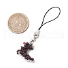 Squirrel Glass Seed Bead Beaded Charm Mobile Straps HJEW-MZ00191-3