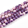 Transparent Baking Painted Glass Beads Strands DGLA-N009-10mm-04-2