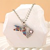 Alloy Colorful Rhinestone Pendant Necklaces for Kid FS-WG8D677-05-1