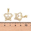 Brass Micro Pave Clear Cubic Zirconia Pendants KK-N254-196G-3